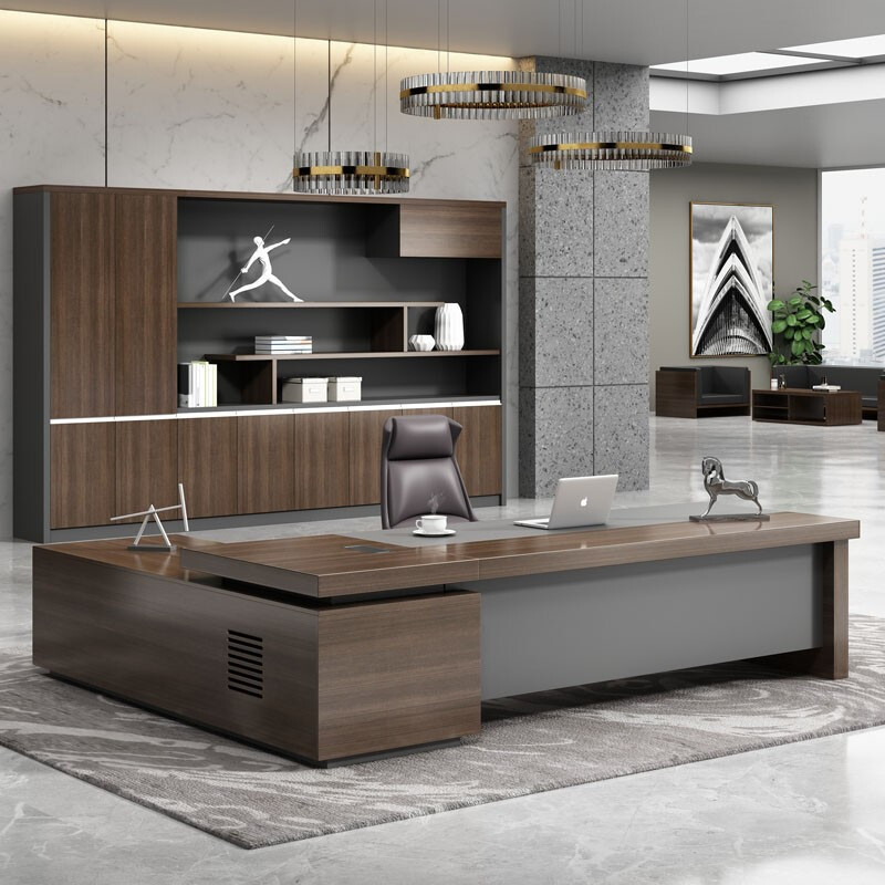 Commercial Furniture Wooden L shape Executive Office Desk for Boss Manager Director