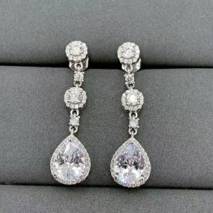 China Pear Shape Full Drop Hypoallergenic S925 Sterling Silver Teardrop Earrings Fine Jewelry wholesale