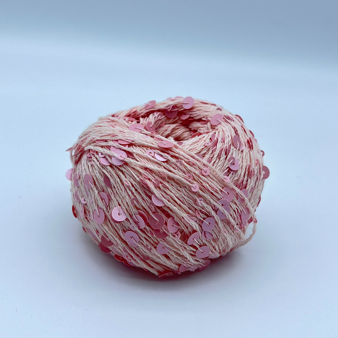 1/2.3NM 55% Cotton 45% Polyester Sequin Yarn Crochet Paillette Yarn For Bag Clothing Knitting