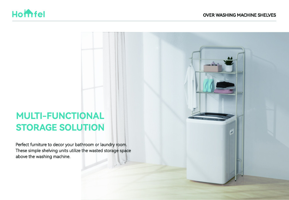 Pull Out Expandable 3-Tier Laundry Room Shelf Over The Washing Machine Storage Rack Space Saver Shelving Units With Rod