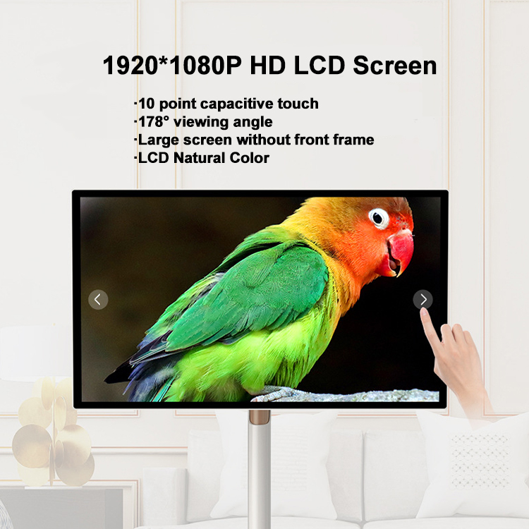 VETO 32 Inch HD LCD Digital Display Wireless Touch Screen Portable Smart TV On Wheels