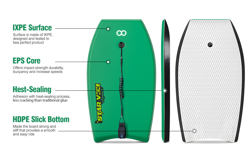 Surfing Boards for Adult 33 Inch Length Up to 65lbs Rider Weight Woowave Design