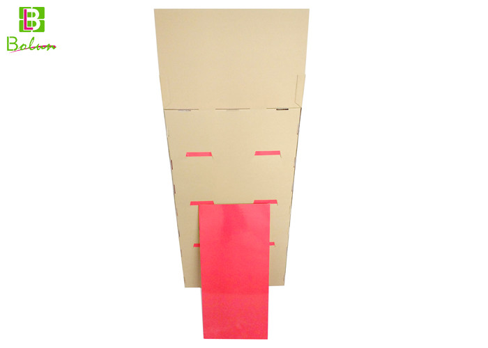 Red Retail Store Display Fixtures , Custom Cardboard Display Stands Upsidedown Structure