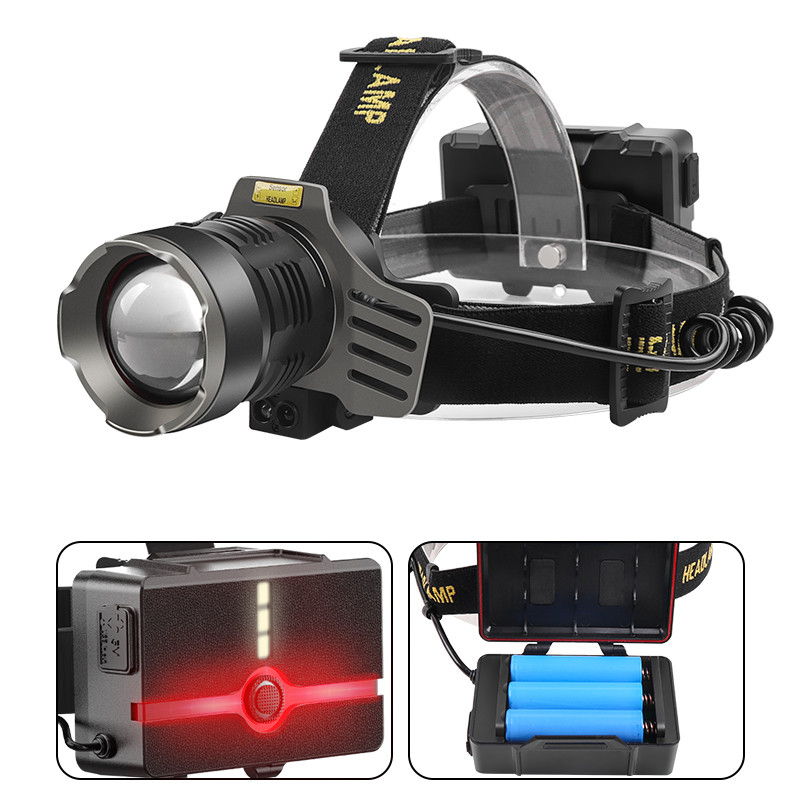 FTH653-1 Rechargeable Headlamp 1200 Lumen Waterproof IPX4 With Black Aluminum Alloy + ABS