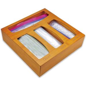 China Bamboo Ziplock Bag Storage Box For Kitchen Drawer Food Bag Organizer Wall Mount wholesale