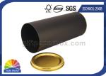 Gold Stamping Logo Black Paper Packaging Tube With Metal Plug Personalised