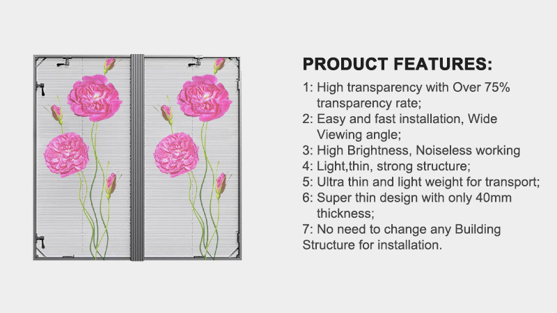 Shopping Mall LED Transparent Video Wall LED Display , Indoor Glass Wall LED Screen