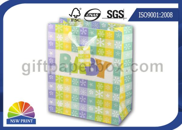 High Grade Paper Gift Wrapping Bags for Baby Showers Packaging with Ribbon