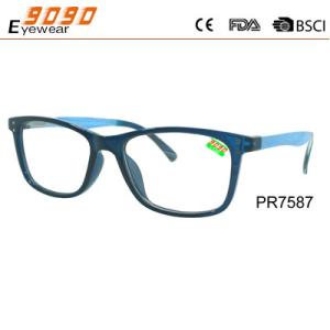 China Rectangle fashion reading glasses with silver metal pins,spring hinge wholesale