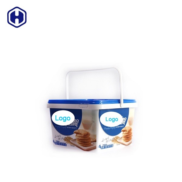 Single Handle Square Plastic Containers With Lids In Mold Labeling