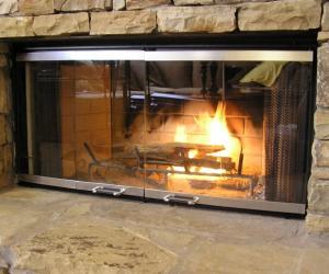 China Tempered Glass Panel Fireplace Glass Door wholesale