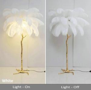 China Living Room Novelty Resin Stand 80w Ostrich Feather Lamp wholesale