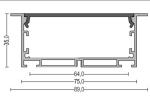 75*35mm Recessed Aluminum LED Profile For Office