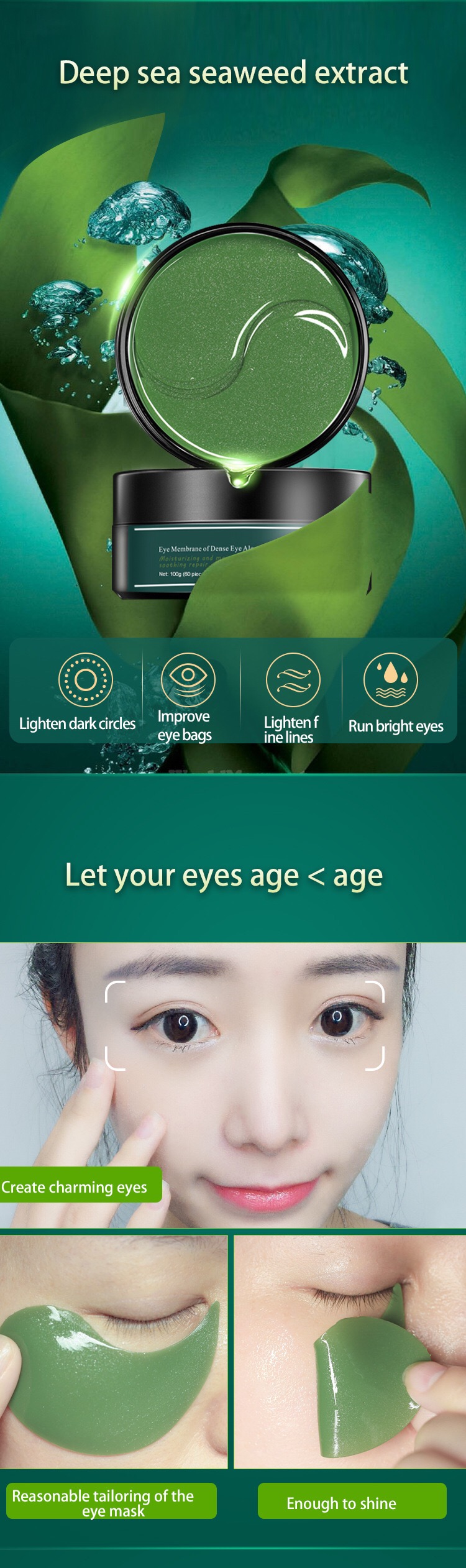 Private Label Eyecare Cosmetics Collagen Eye Pads For Dark Circles