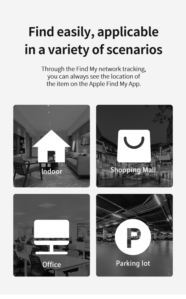 80-100dB Bluetooth Mini GPS Lost Item Tracker Finder Device for Apple Find My Key ITag IOS System