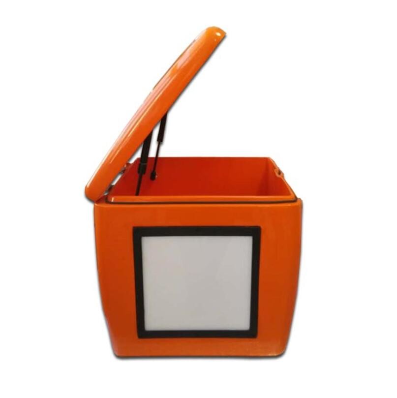 Fiberglass FRP Made in China Ecofriendly Motorcycle Food Delivery Box with LED Light