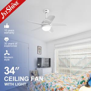 China 32 Inches Modern Ceiling Fan , AC Motor Plastic Blades White Quiet Ceiling Fan wholesale