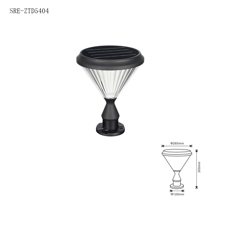 Aluminum Die Cast PC Shade Outdoor Water Proof Fence Solar LED Garden Gate Pillar Light