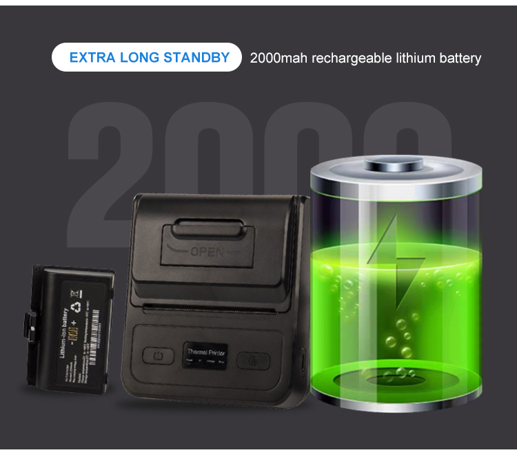 Compact and Portable 80mm Thermal Bill Printer Wireless USB Interface Symbols Content