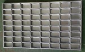 China 64 Cavities Large Aluminium Baking Tray NSF Jelly Bar Nonstick Snack Bar Tray wholesale