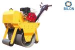 Yellow 9HP Walking Behind Small Road Single Drum Roller Travel Speed 0-4km/h