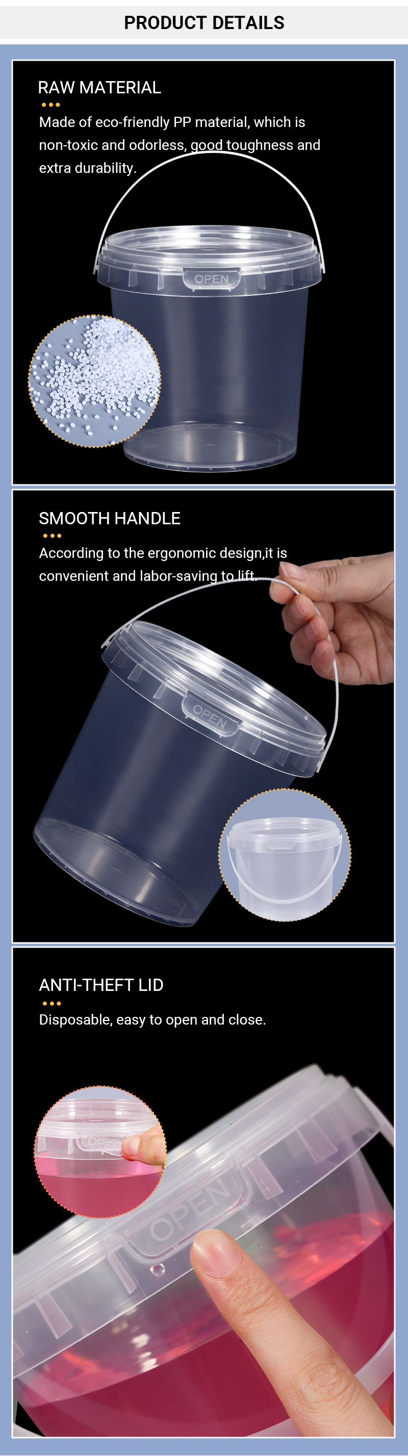 300ml-5L Plastic IML Container for Peanut Butter Shea Butter Food Sauces Packaging