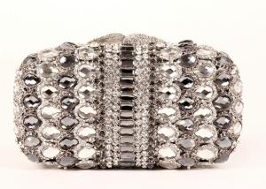 China Multi Glitter Stylish Evening Stone Clutch Bag Detachable Chain For Party wholesale