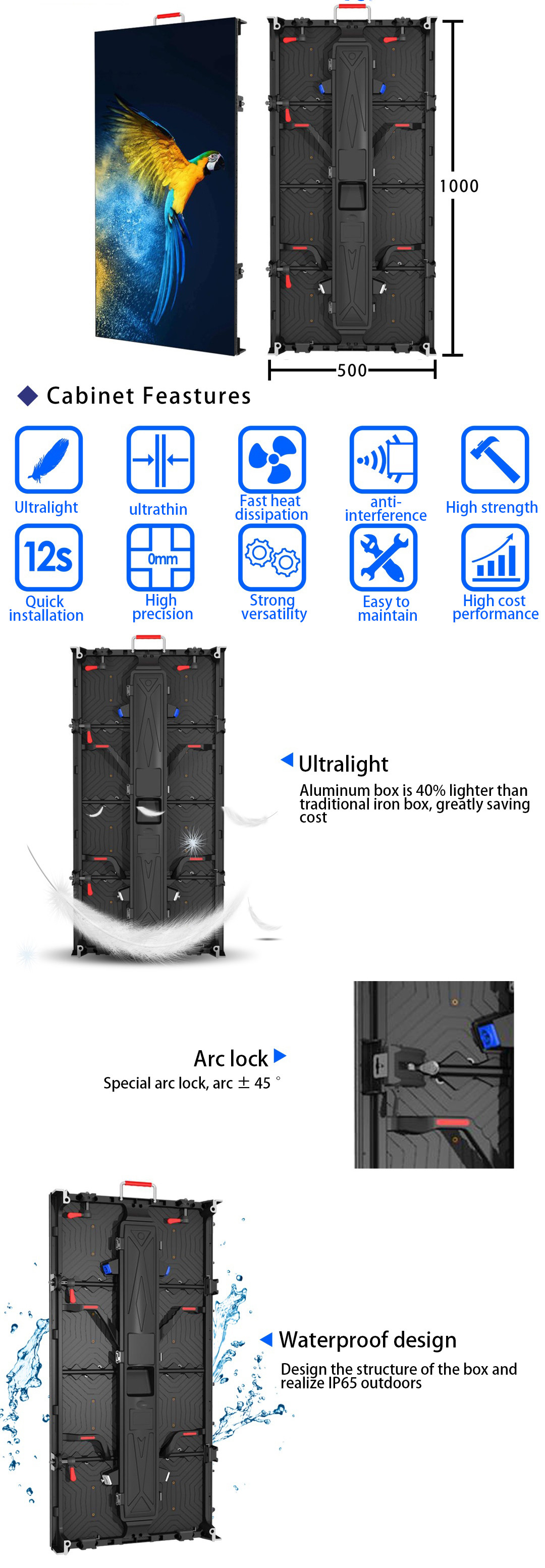 Hard Large Rental LED Stage Display Screen Video P6 For Concert Party