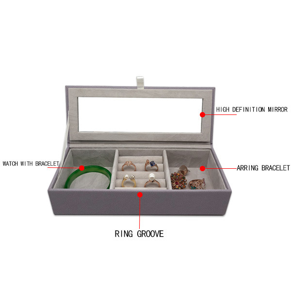 Faux Leather Zippered Jewelry Travel Case Organized Manner