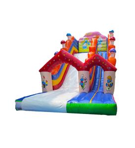 China Children Fun Park Inflatable Smurfs Large Slide For Rentals wholesale
