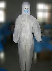 China Biohazard Medical Disposable Plastic Suit Protective Clothing With Hood wholesale