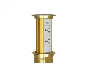 China Golden Round Kitchen Pop Up Sockets , Pop Up Receptacles Kitchen Countertop wholesale