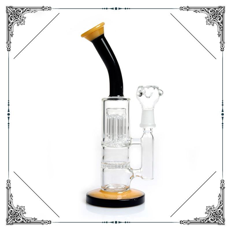 6 Tree Arms Honeycomb Perc Dab Oil Rig With Hookah Glass Bowl And Quartz Banger