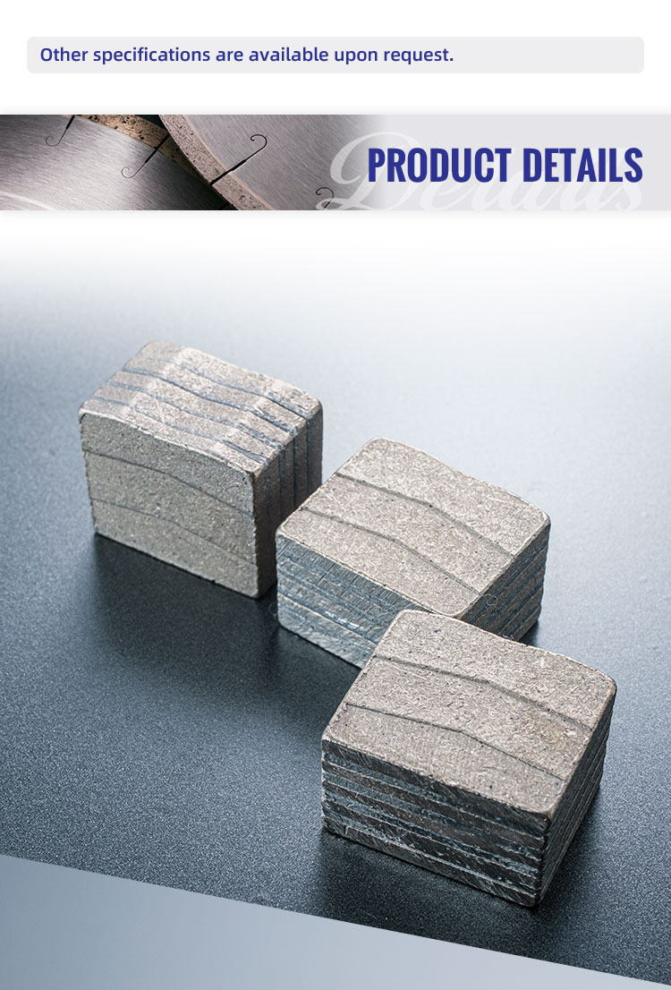 OEM Supported Triple-blades Diamond Segments for Mining Stones Cutting 22*15.6/16.4*15mm