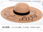 AK17519 Wide brim sunny beach paper straw hats with letter in stock , promotion