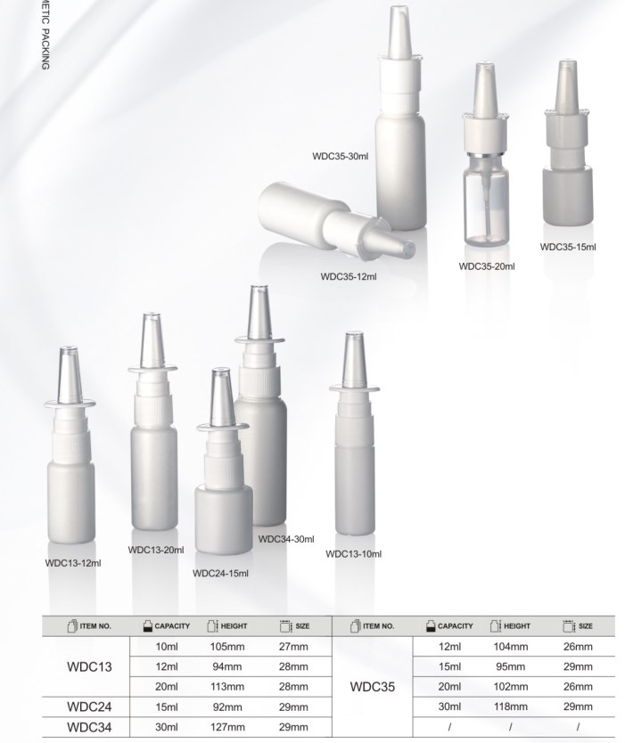 Collar Material PE 10ml 15ml 20ml 30ml 50ml 100ml PE Plastic Bottle with Sprayer Pump