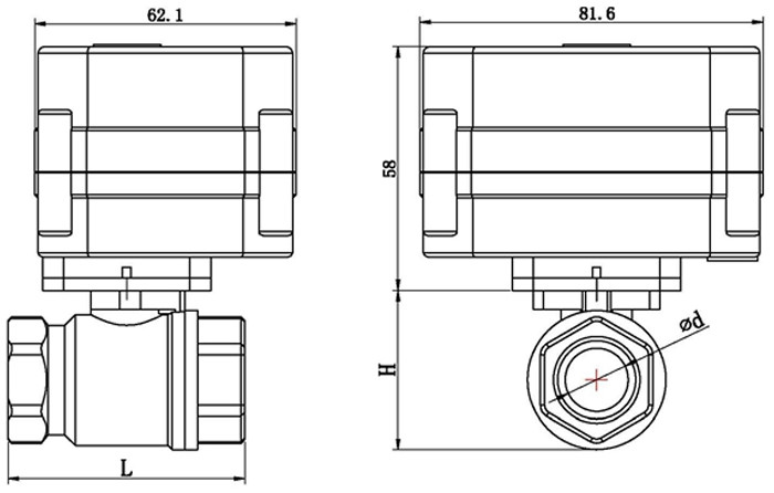 DN15 Central Heating Zone Valve , Two Port Zone Valve With DC Actuator Motor