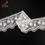 Border Materials Flower Embroidery Cotton Lace Trim For Home Textile , Bags