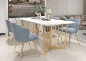China Stainless Steel Bottom Frame Modern Dining Table Marble wholesale
