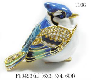 China Robin bird Metal Trinket boxes Bird For Wedding Gift Bird Trinkt box wholesale