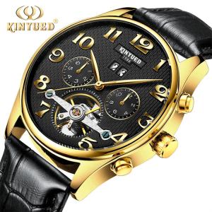 China luxury brand custom Logo Waterproof Skeleton Leather stainless steel Automatic Mens Tourbillon Watches wholesale