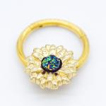 10mm 16G Wedding Nose Piercing Jewelery Gold Flower 316 Stainless Steel