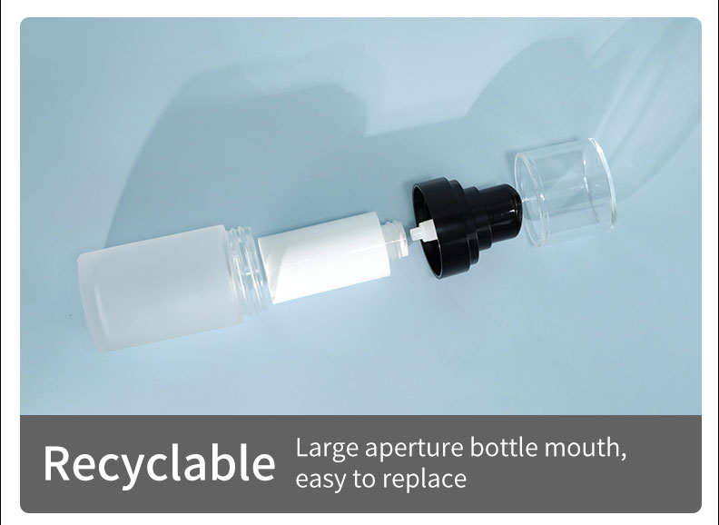 Skincare Cream Pump Bottle Transparent Round PET Bottles With Cap