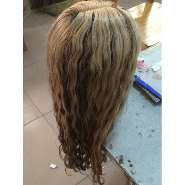 Full Lace Cap Womens Toupee Medium Brown Hair Toupee For Ladies