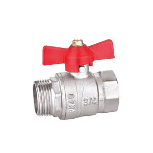 China OEM Brass Three Quarter Inch Ball Valve With Butterfly Handle wholesale