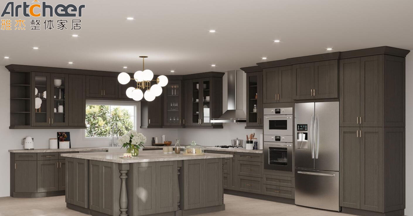 Customized Color Modern Wooden Kitchen Cabinet Set for Durable Kitchen Renovation