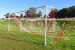 Polyethylene Striped Soccer Net Knotted Square 120mm Mesh