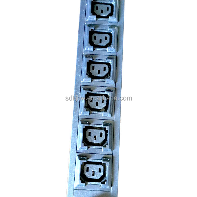250V 16A 1U Basic Type Black Single Phase PDU for Cabinet Data Center AC Input Output