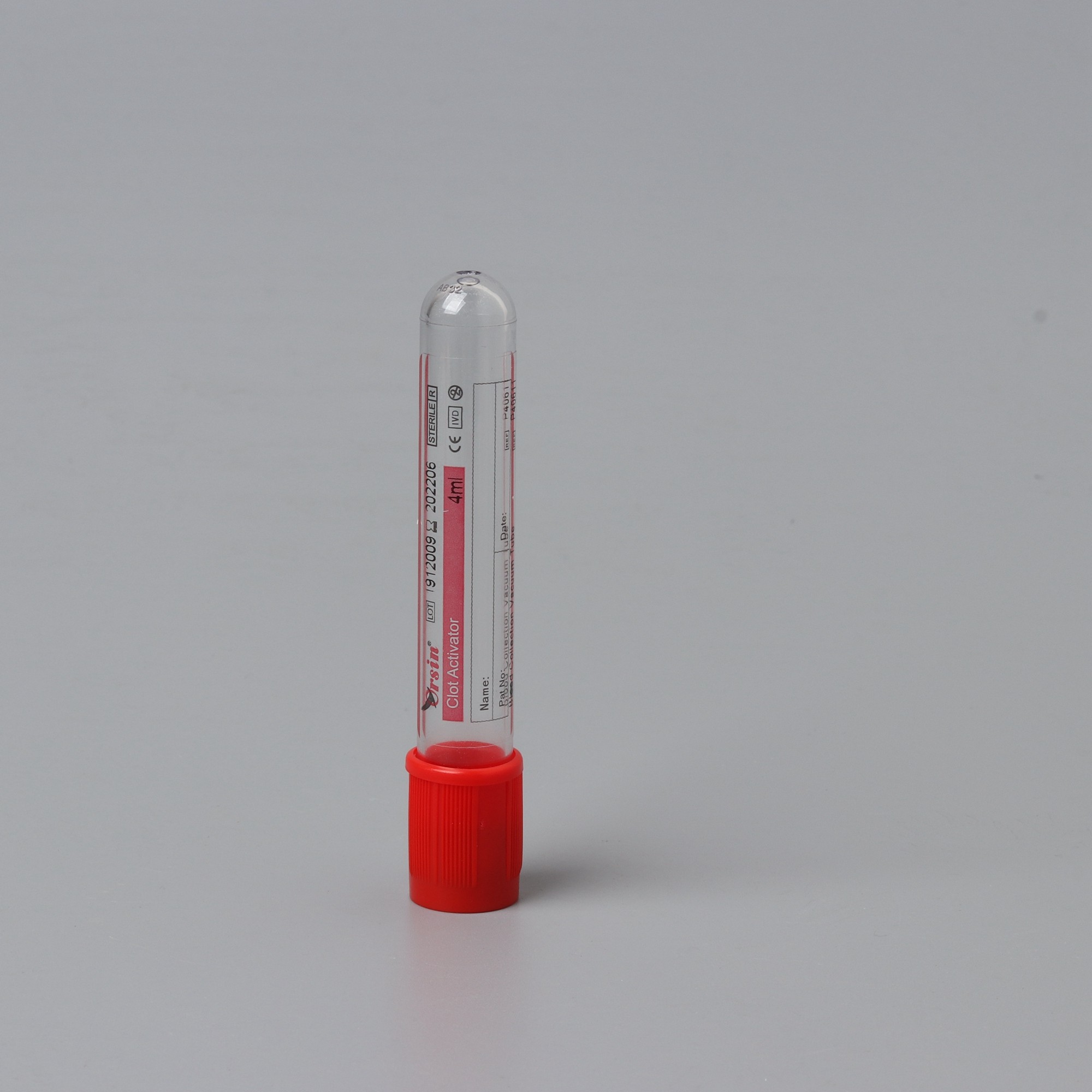 Clot Activator Red Blood Test Tube  Glass PET Plastic 1-10ml  Serum Biochemistry