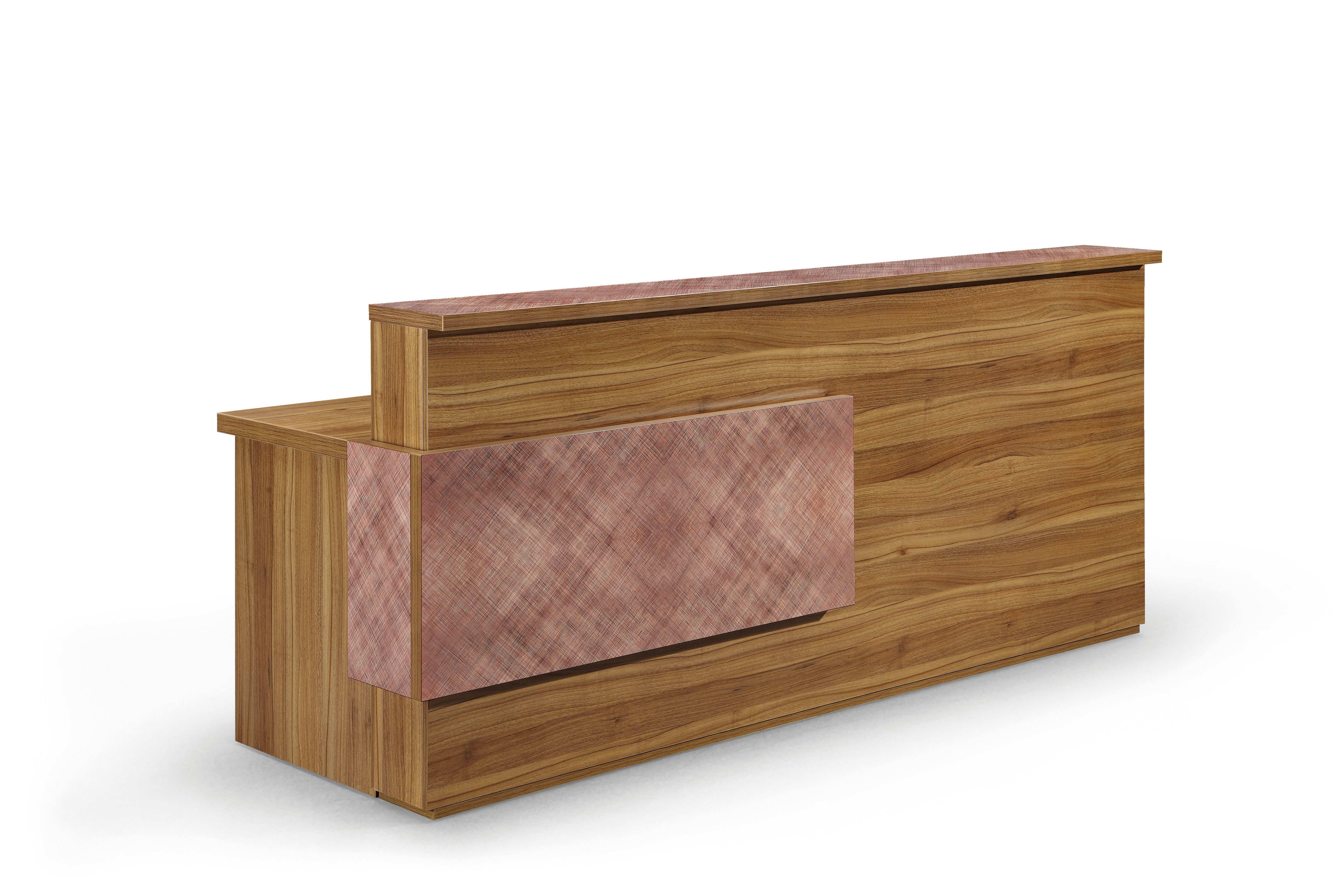 Contemporary Custom Reception Desk Panel Wood Style For Office / Home